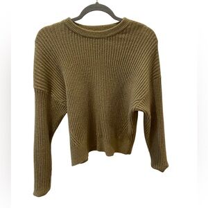 NWOT: Elodie Olive Ribbed Crewneck Sweater